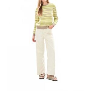 NEW JUMPER1234 tonal fairisle crew neck sweater in yellow/oatmeal multi
